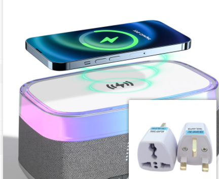 Intelligent Bluetooth Speaker Alarm Clock: Wireless Charger, Fast Charging, Night Light