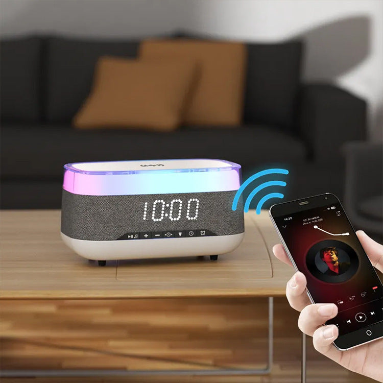 Intelligent Bluetooth Speaker Alarm Clock: Wireless Charger, Fast Charging, Night Light